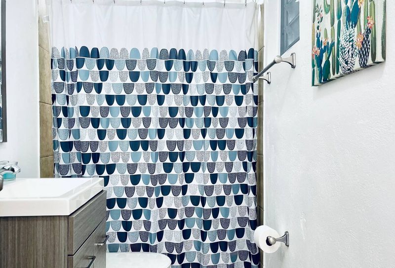 Eco Friendly | Solar Powered Stay 5 Freshen up in our sparkling clean bathroom, fully equipped with a refreshing shower, premium conditioner, body wash, and all the essentials for your convenience.