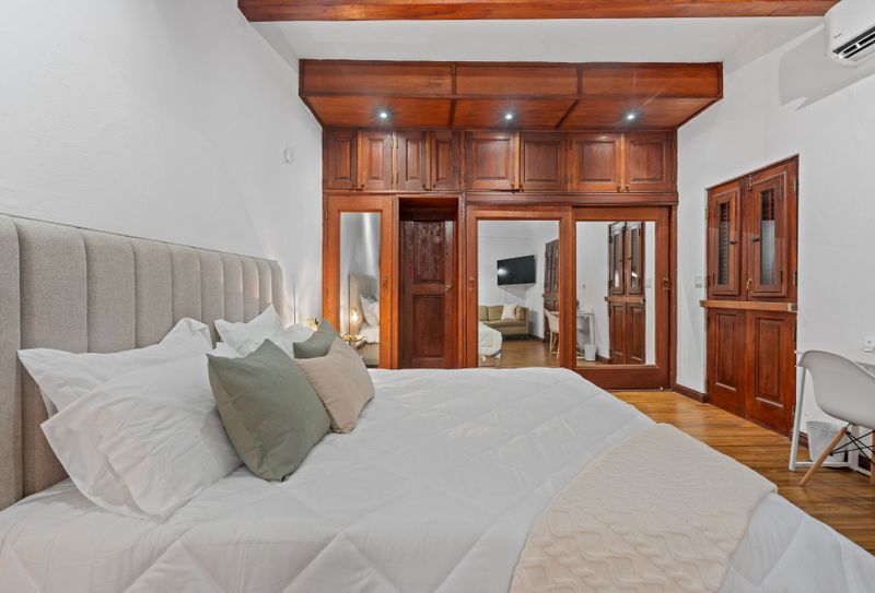 Elegant wooden interiors complement modern amenities for a comfortable stay.