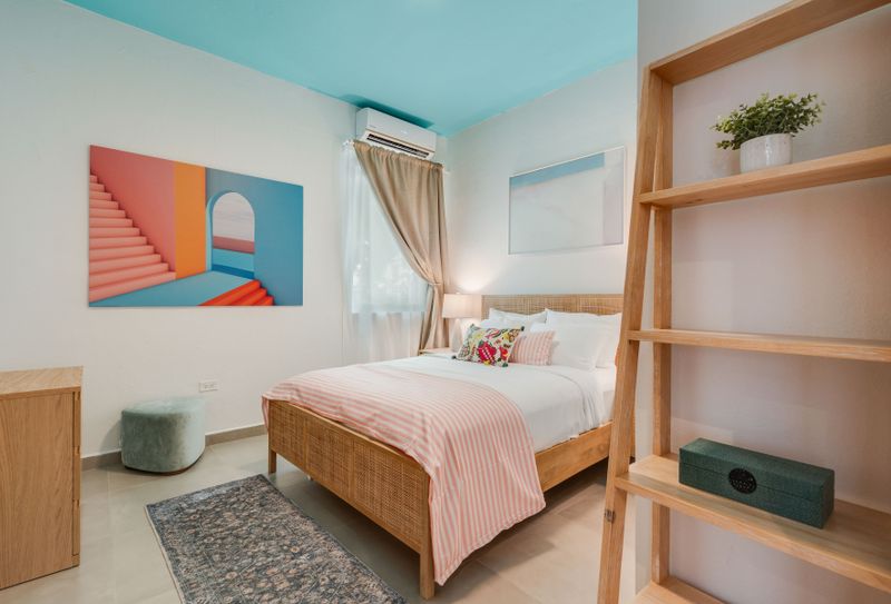 A peaceful chamber, perfect for a restful night's sleep.