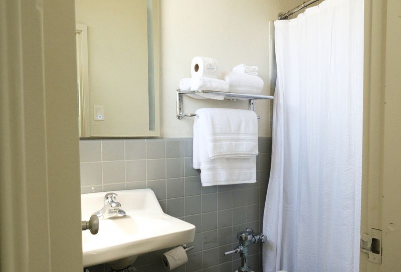 Our clean and functional bathroom is stocked with fresh towels and all the essentials you need to start your day refreshed or wind down in comfort.