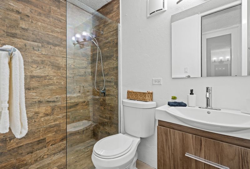 Rejuvenate after exploring in our clean, well-designed Airbnb bathroom.