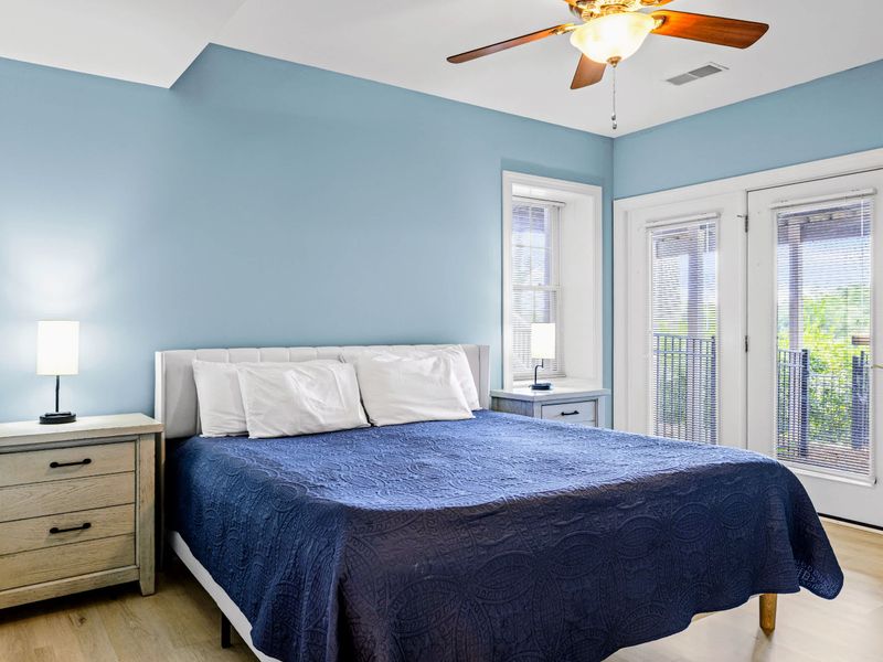 A private lower-level king suite, steps from the backyard and water.
