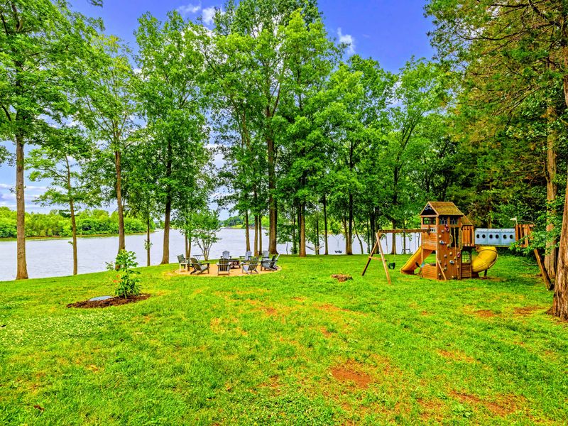 A playground in the yard keeps the youngest guests busy all day.