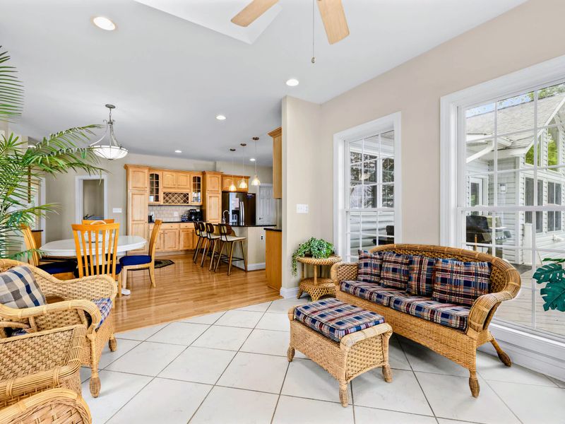 A bright, airy retreat for reading, games, or simply taking in the cove.