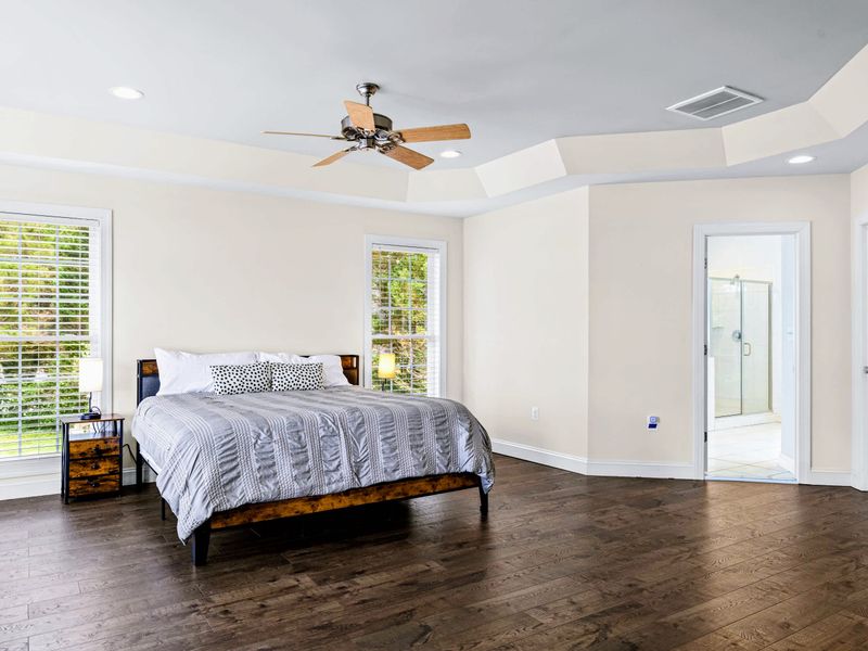 Comfort and privacy, with the lake just beyond the doors.