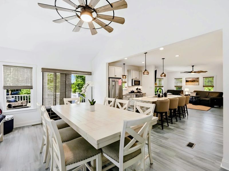 Dining Room - Crossback chairs and big windows make this the spot for long, easy meals together.
