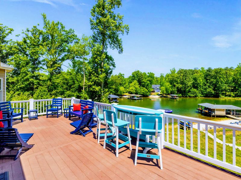 Deck and Porches - Grab a rail-side seat for front-row water views, with seating scattered for the whole group.