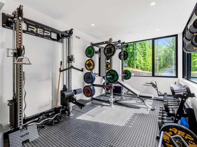 Gym - Strength equipment and a rig so the routine survives vacation.