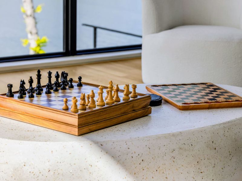 Great Room - Board games and a chess set wait on the table for a slow afternoon in.