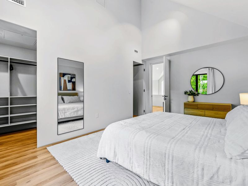 Upstairs King Suite - A walk-in closet keeps the upstairs retreat tidy and uncluttered.