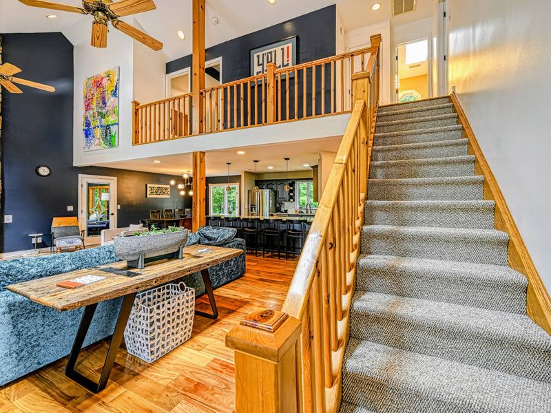 Connected Spaces - The great room flows into the kitchen and dining so no one misses the conversation.
