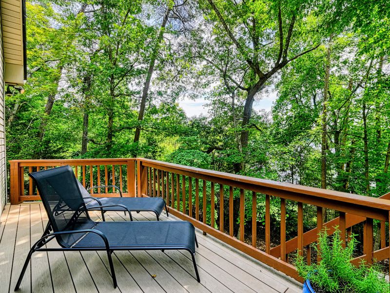 Wraparound Deck - Tucked into the treetops, the deck wraps the back of the home with seating in sun and shade.