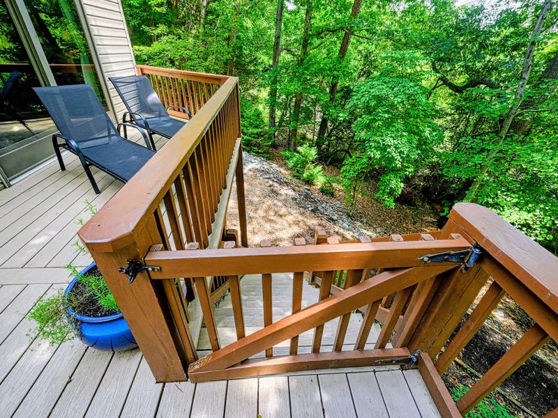 Deck Steps - Easy access from the deck down to the yard and the path to the water.