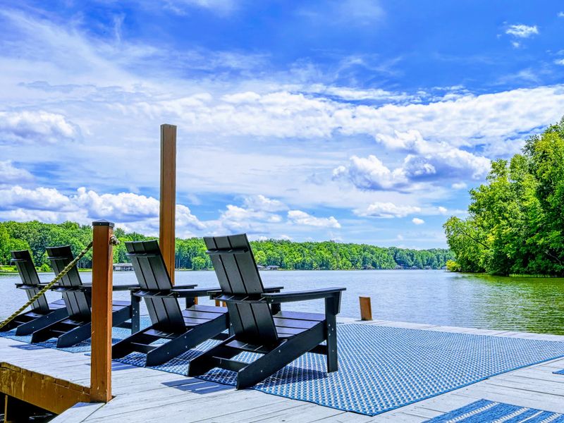 Lakeside Seating - The dock is built for slow afternoons, feet up, fishing rod in hand, watching the cove.