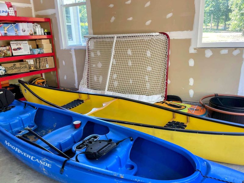 We have 2 canoes and an inflatable paddleboard for exploring the lake.