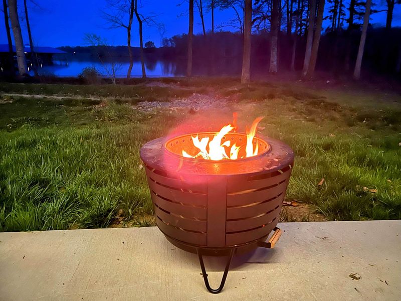 Make S'mores using our Smokeless Wood Burning Outdoor Fire Pit.