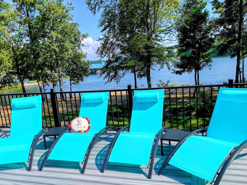 Relax or sunbathe outside on an oversized chaise lounge adjustable recliner chair.