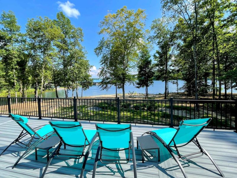 Relax on our lounge chairs and enjoy the water views from our huge new deck!