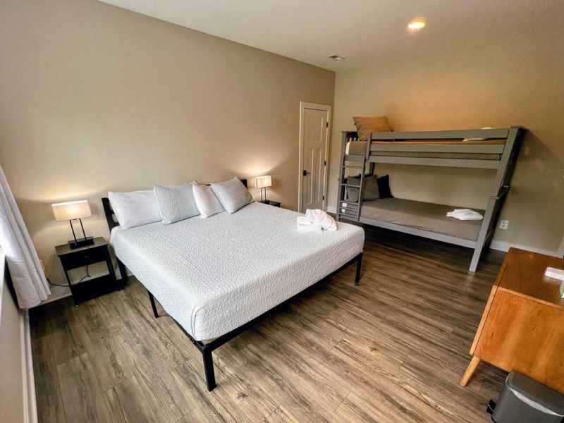 Upstairs “Jack” King + Bunk bedroom.