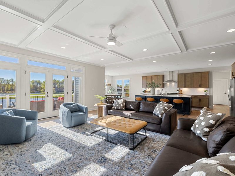 Great Room - A second sitting area opens toward the dining space, giving the great room room to host a crowd.