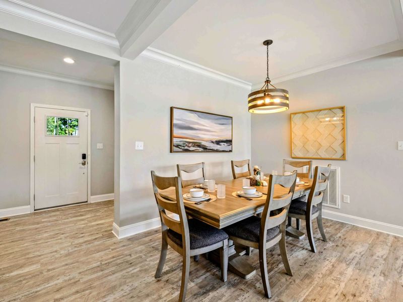 Charming dining area with elegant decor, perfect for intimate meals and gatherings