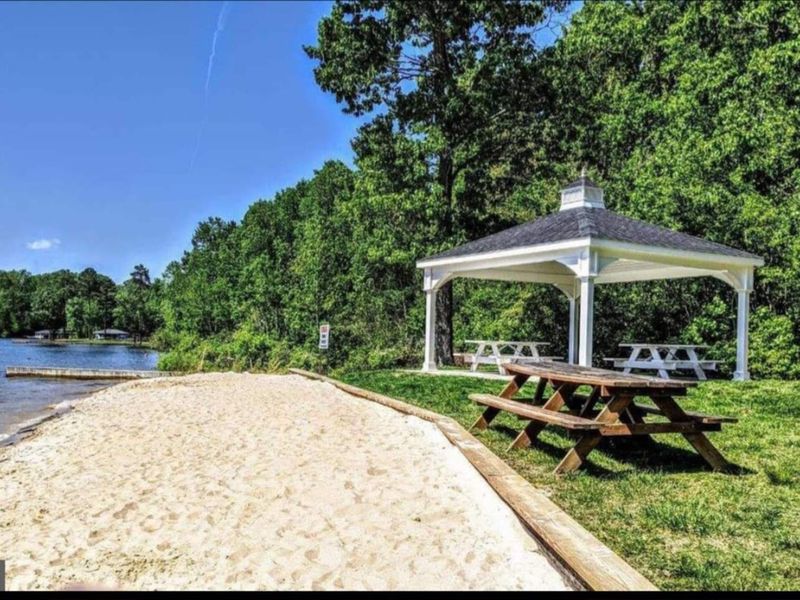 Community Beach - Covered picnic gazebo right on the sand, perfect for a lakeside lunch.