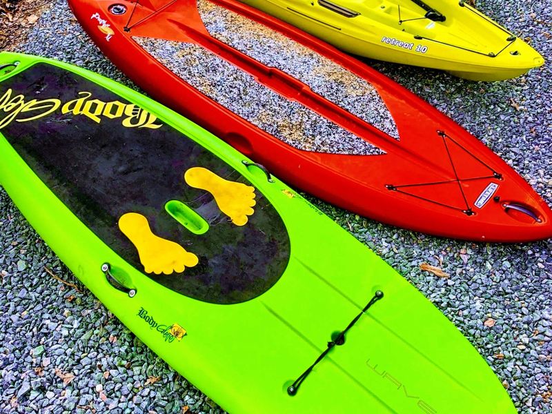 Water Toys - Two kayaks and two paddleboards are ready to go, no rentals and no hauling, just carry them down and paddle out.