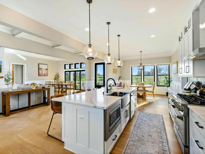 Kitchen - Alternate view highlighting the double ovens and counter space.