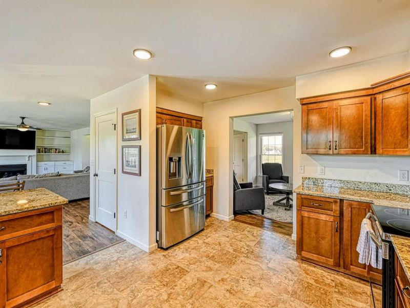 Kitchen - Counter space for two cooks, open to the dining room so no one misses the conversation.