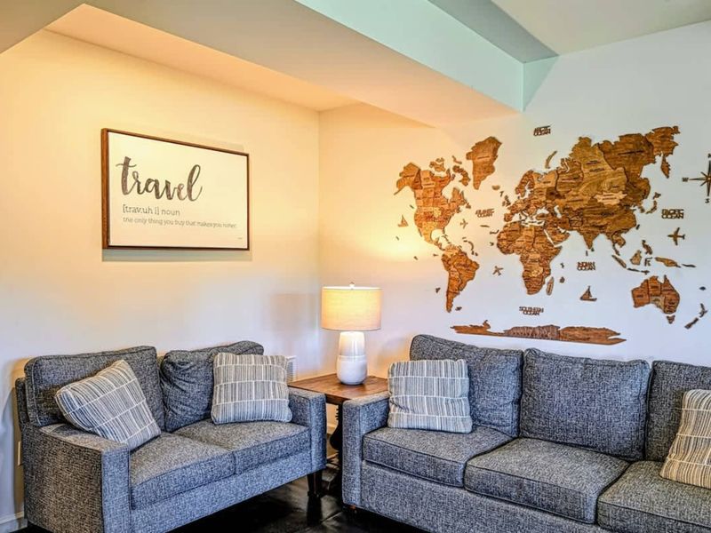 Family Room - Streaming-ready TV, comfortable seating, designed for the long rainy afternoon.
