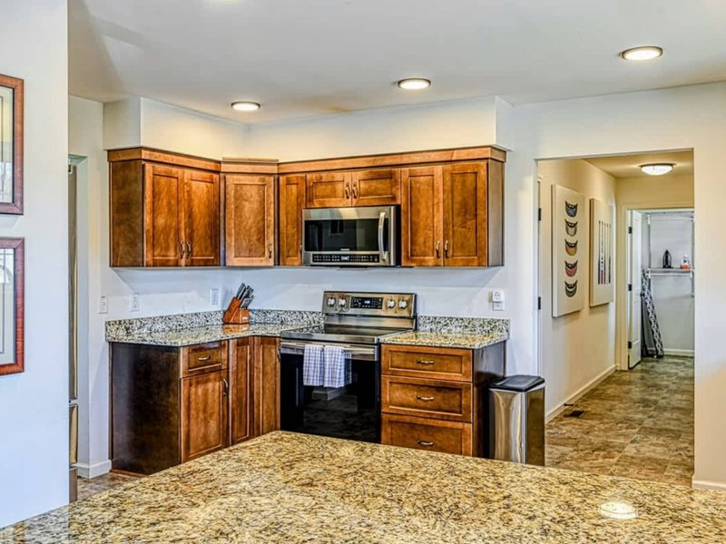 Kitchen Island - Where breakfast prep happens with coffee already going.