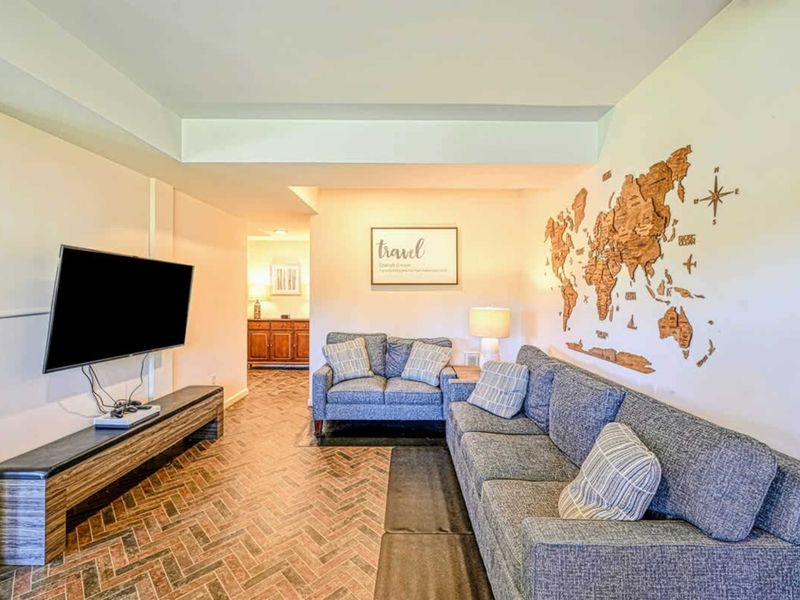 Cafe Room - A relaxed second living space with travel-inspired touches, ready for board games or a quiet morning.