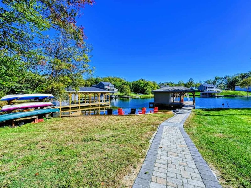 Kayak Launch - Two kayaks, a paddleboard, and the lake right there. Just push off.