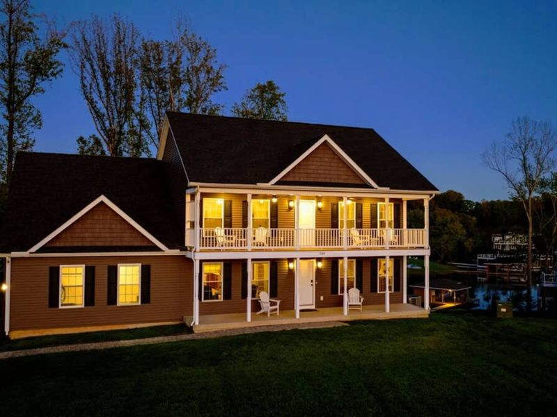 Exterior at Dusk - The last light of the day on Lake Anna's private side.