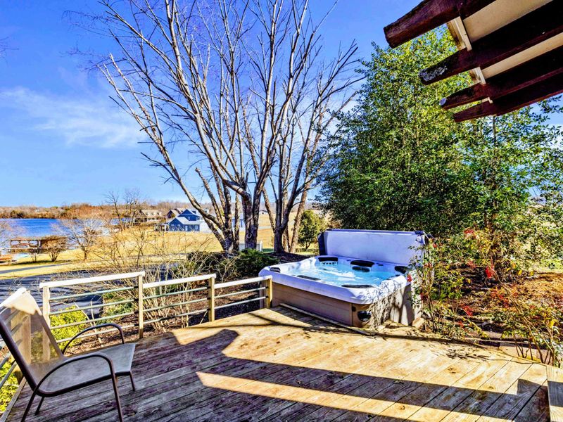 Private Patio with Hot Tub & Lake Views - Relax and unwind in the hot tub on this private patio overlooking Lake Anna. Enjoy peaceful mornings, stunning sunsets, and the perfect spot to soak after a day of adventure.
