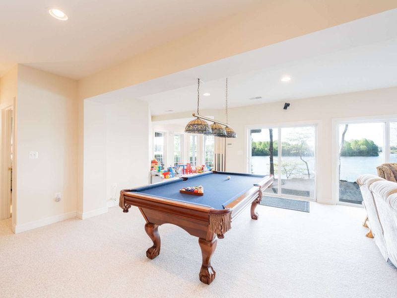 Awesome pool table with lake views!