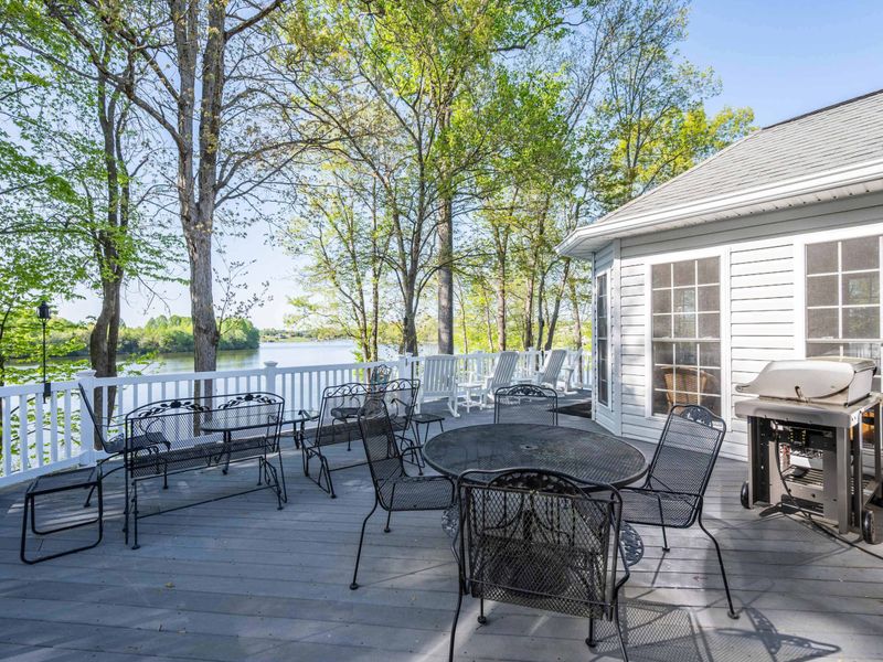 There is a grill for your use. You can choose to sit out here or you can just walk through the doors and sit in the SUN room with tons of seating!
