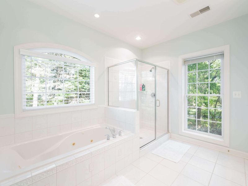 Take a nice, warm bubble bath after a long day in the sun! Gorgeous soaking bath as well as a standup shower.