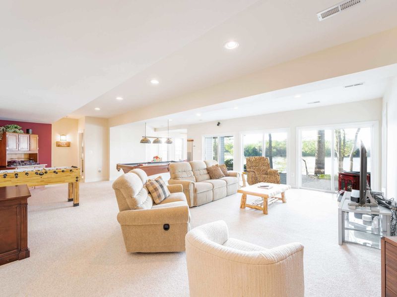 The basement is the perfect, safe place for kids! Living area with TV, playroom, bunk room, pool table, foosball table, arts and crafts, books and more. We provide a baby gate that you can put at the bottom of the stairs!