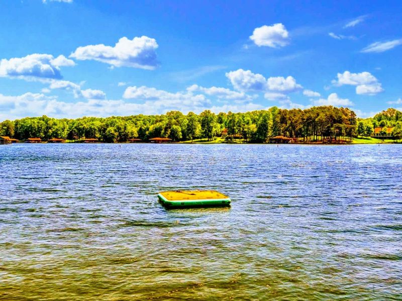 Enjoy endless fun on our 7x7 ft  inflatable dock or the 18x6 ft splash mat (not shown). Perfect for lounging, swimming or soaking up the sun.