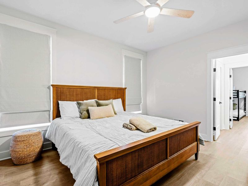 Bedroom 3 - The king room connects through a Jack-and-Jill bath to the bunk room, ideal for families traveling together.