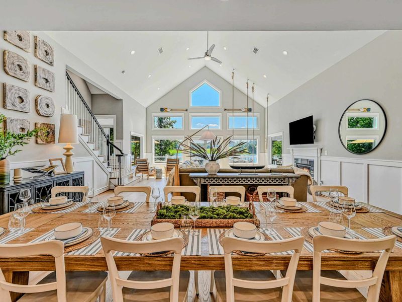 Where Meals Become Memories – A long table set for togetherness, from breakfast chatter to lingering dinners.