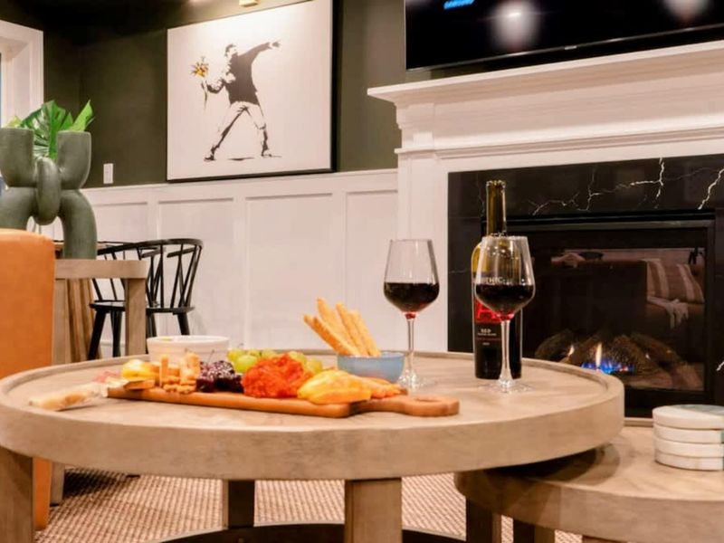 Fireside Unwind– A quiet corner where the fire softens everything and time slows down.
