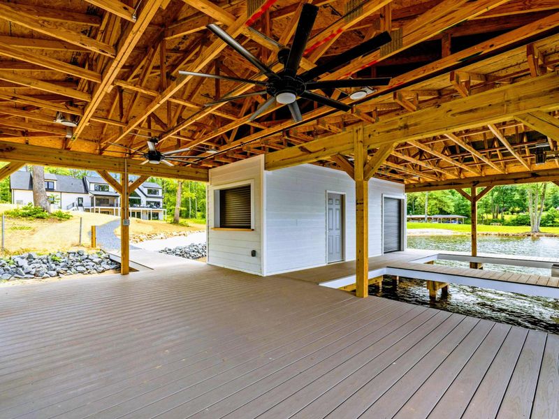 Boat Dock - A shaded spot to gather between swims, boat rides, and slow afternoons together on the water.