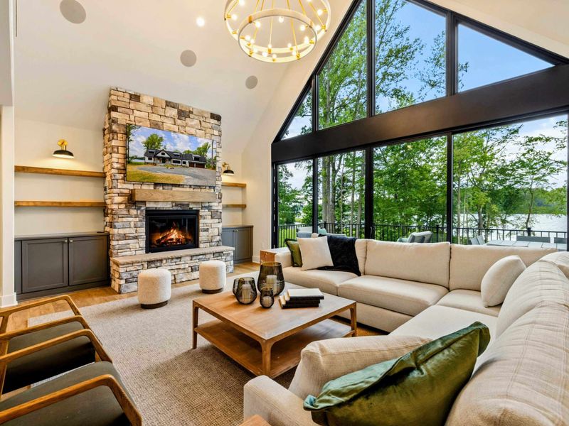 Staircase - Clean lines and natural materials carry through from the entry to the upper and lower levels.