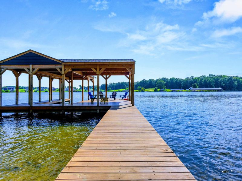 Dock Walkway - Step out from shore along the long pier to the covered gazebo, where the lake stretches out in every direction.