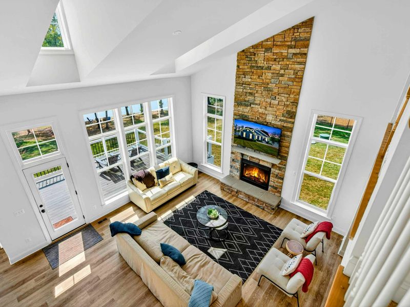 Loft View - A second angle from the loft captures the vaulted ceiling, skylights, and the great room far below.