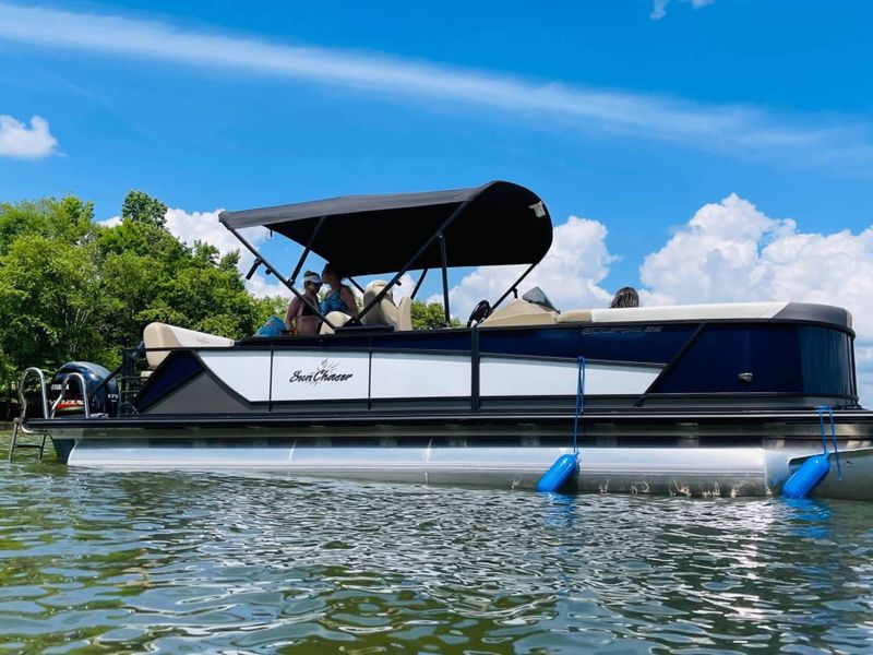 Brand-New Pontoon Boat named “Dream Catcher”, A 2024 SunChaser Eclipse model 25 SSB pontoon boat powered by a Yamaha 175 SHO VMAX engine.