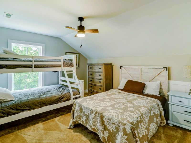 Upstairs 5th Bedroom with a Double Bed, and Bunk (Double Bottom + Twin Top)!