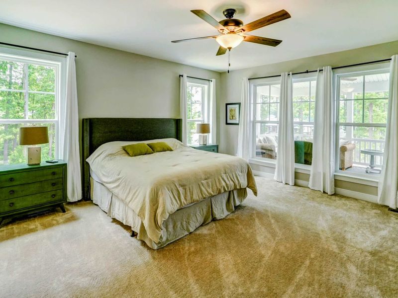 Large Primary Suite with gorgeous water views, King Bed, and nice private bathroom.